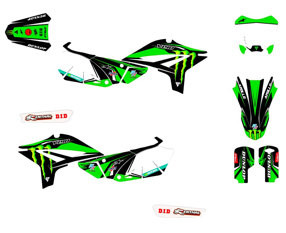 Kit déco APOLLO Y RACING MONSTER ENERGY Dirt bike