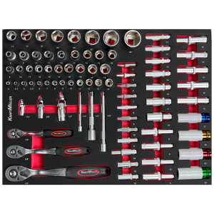 Servante d'atelier KRAFTMULLER KM-7/8 XXL EDITION - 7 tiroirs & 1 porte frontale Noir- 262 pièces