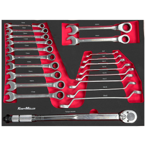 Servante d'atelier KRAFTMULLER KM-7/8 XXL EDITION - 7 tiroirs & 1 porte frontale Noir- 262 pièces