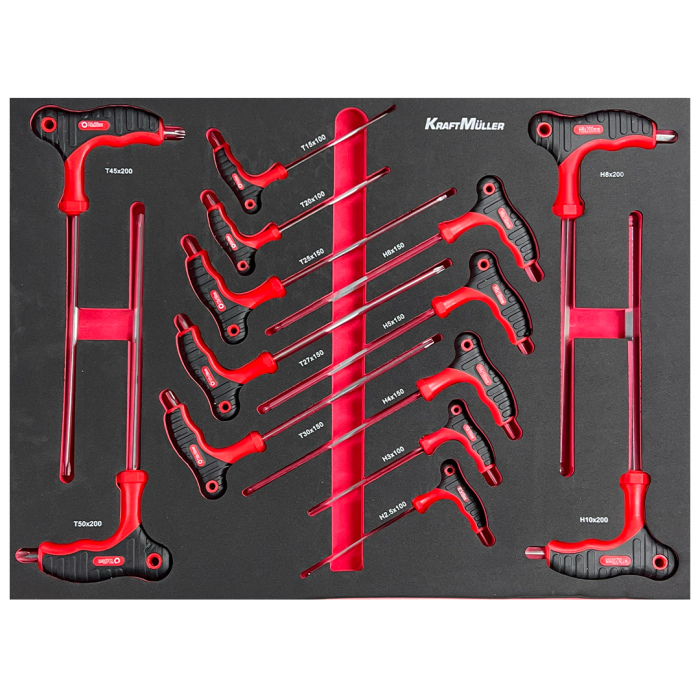 Servante d'atelier KRAFTMULLER KM-7/8 XXL EDITION - 7 tiroirs & 1 porte frontale Noir- 262 pièces