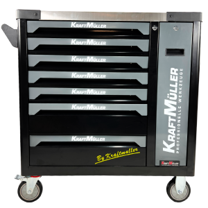 Servante d'atelier KRAFTMULLER KM-7/8 XXL EDITION - 7 tiroirs & 1 porte frontale Noir- 262 pièces