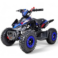 Quad 49cc Carbone Luxe BLEU bridage + coupe circuit