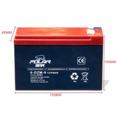 Batterie 12 V 9 Ah POLAR pour pocket bike électrique / voiture électrique