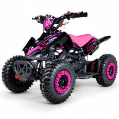 Quad 49cc Carbone Luxe ROSE bridage + coupe circuit