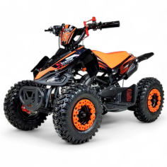 Quad 49cc Carbone Luxe ORANGE bridage + coupe circuit