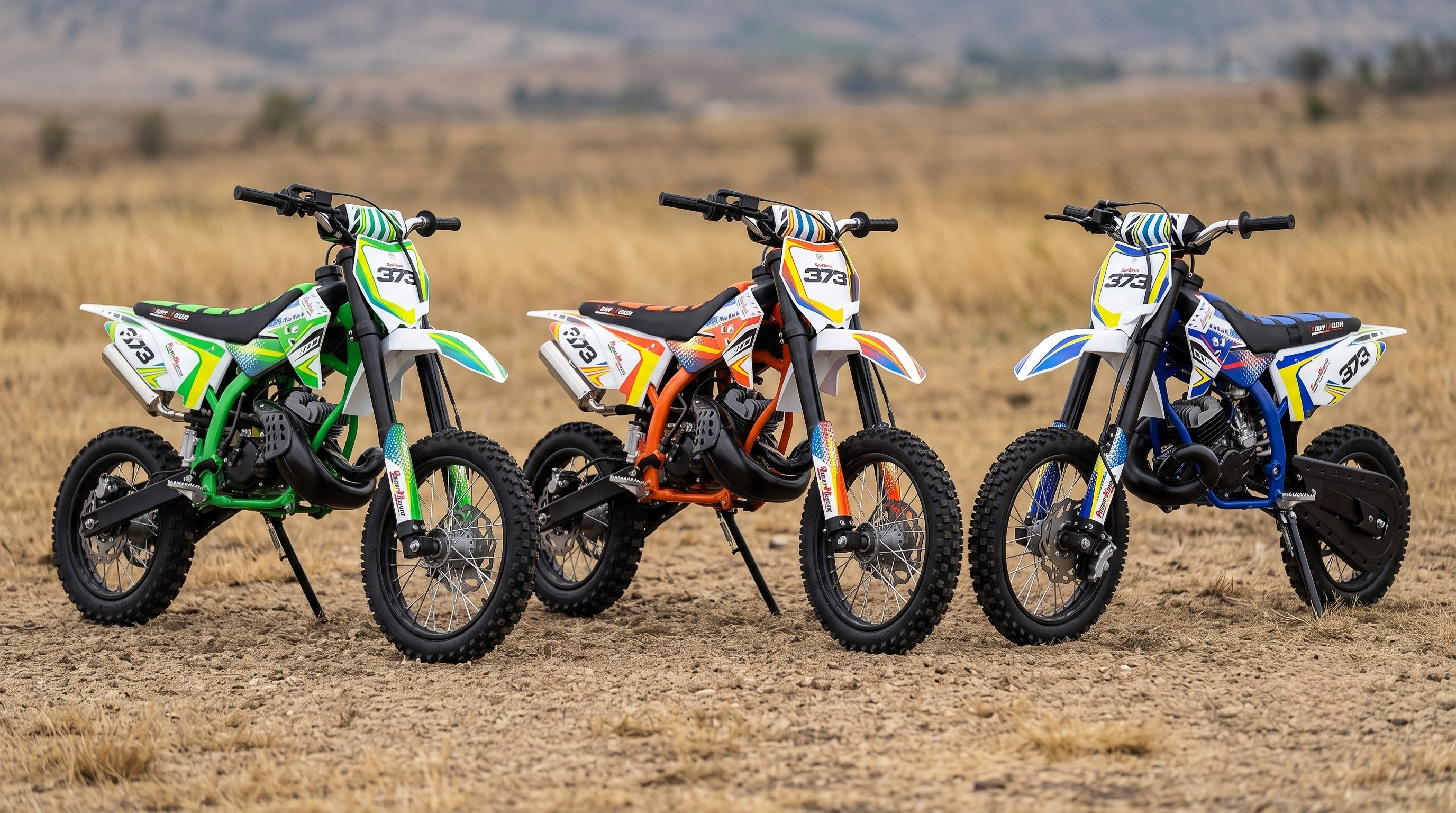 Pit bike 50 Varman Italjet disponible en bleu orange et vert