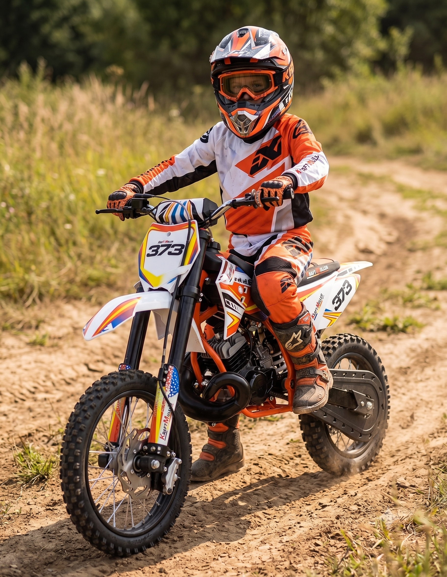 Pit bike 50cc Varman Italjet orange Franco Morini 2 temps
